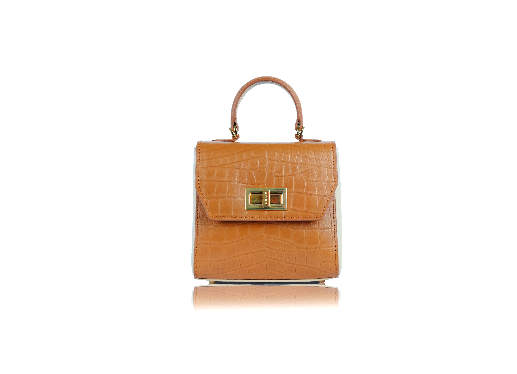 Luna Square in Caramel Croc Effect