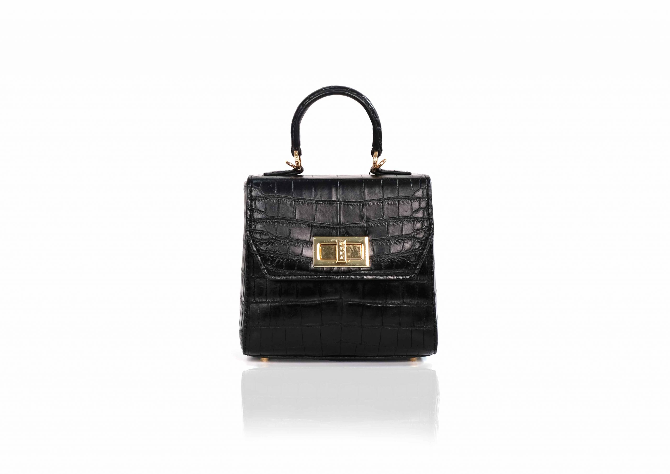 Luna Square Croco in Black