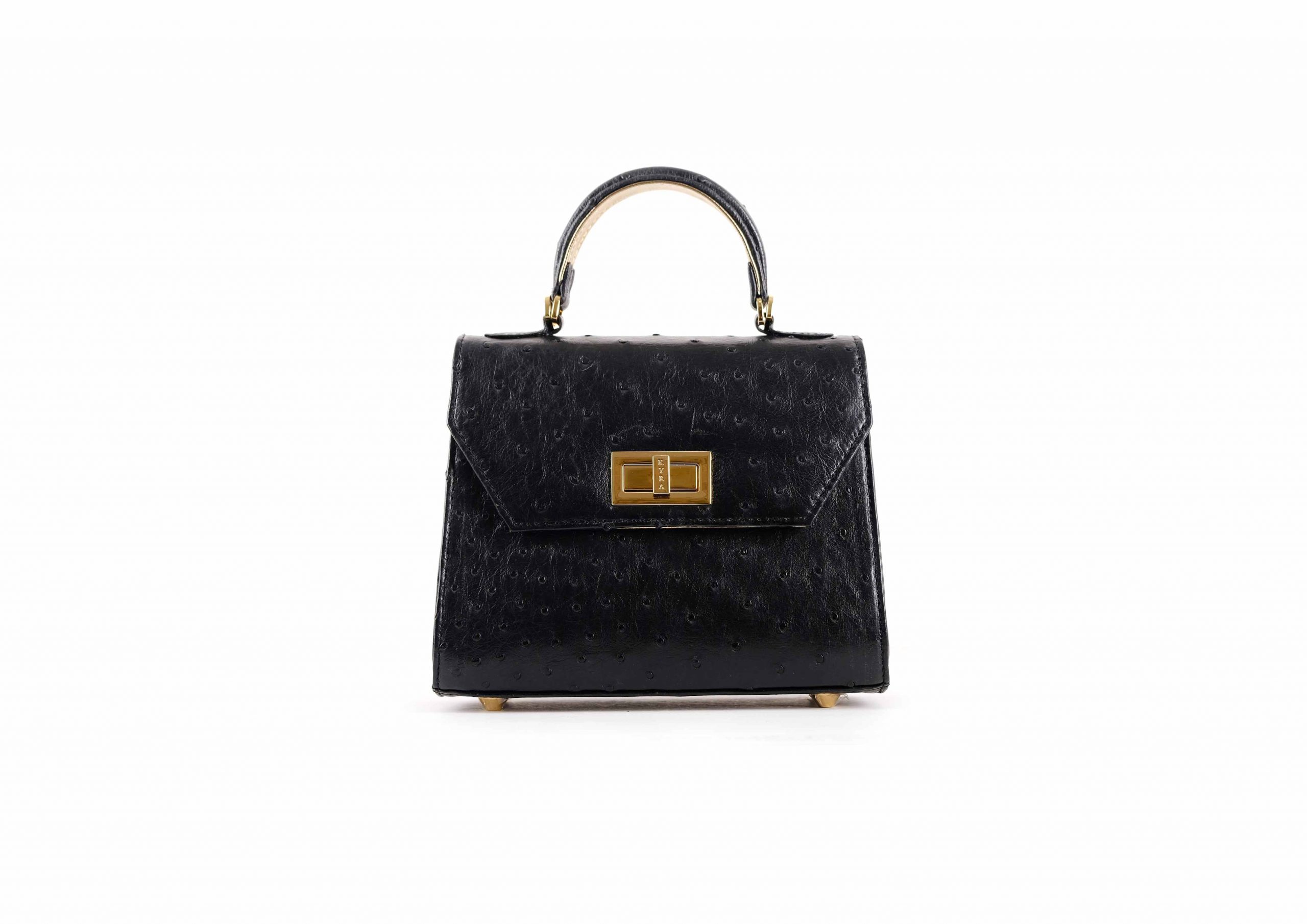 LUNA OSTRICH IN BLACK GOLD