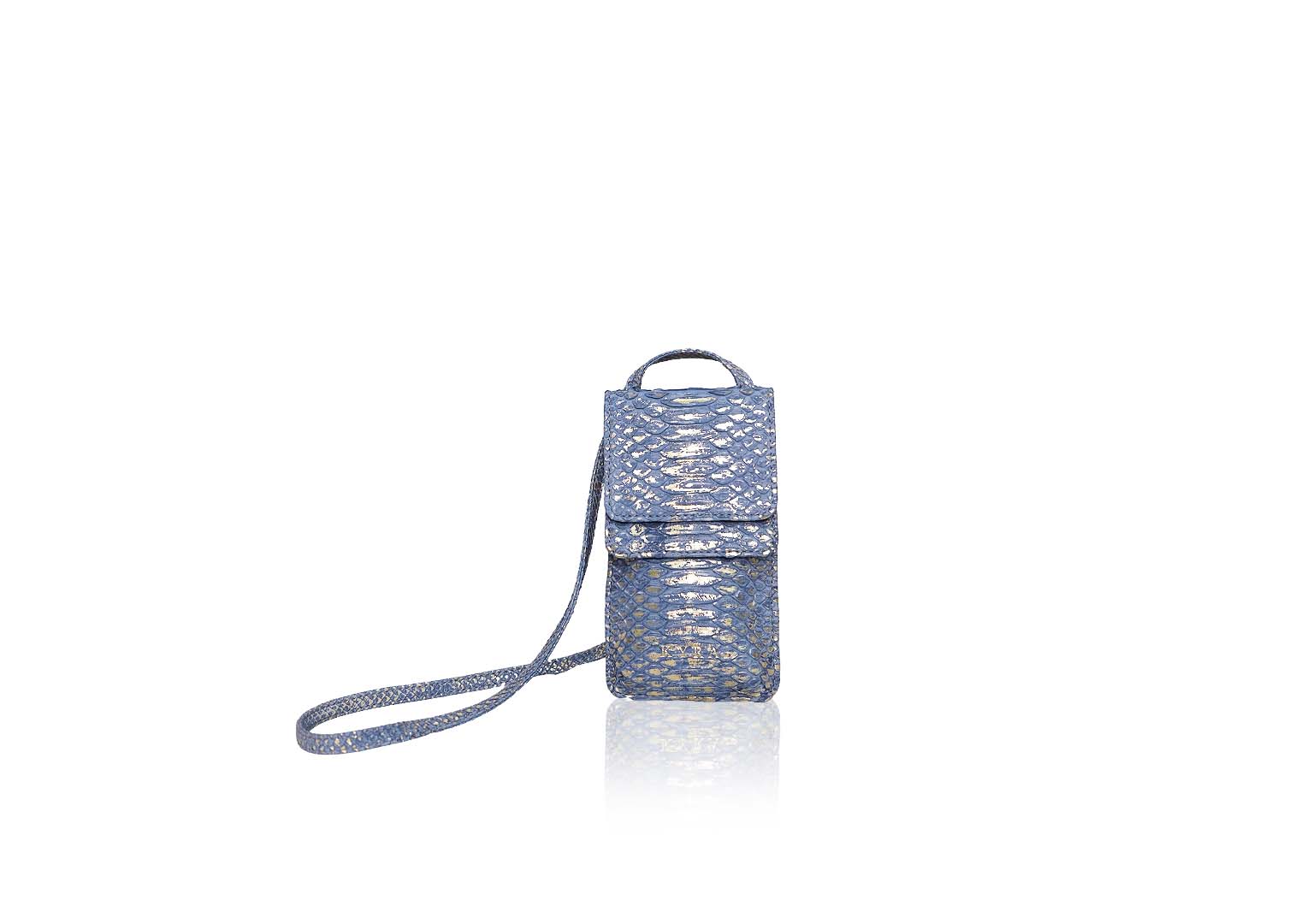 Rubby Phone Bag in Dusty Blue Gold - Image 2