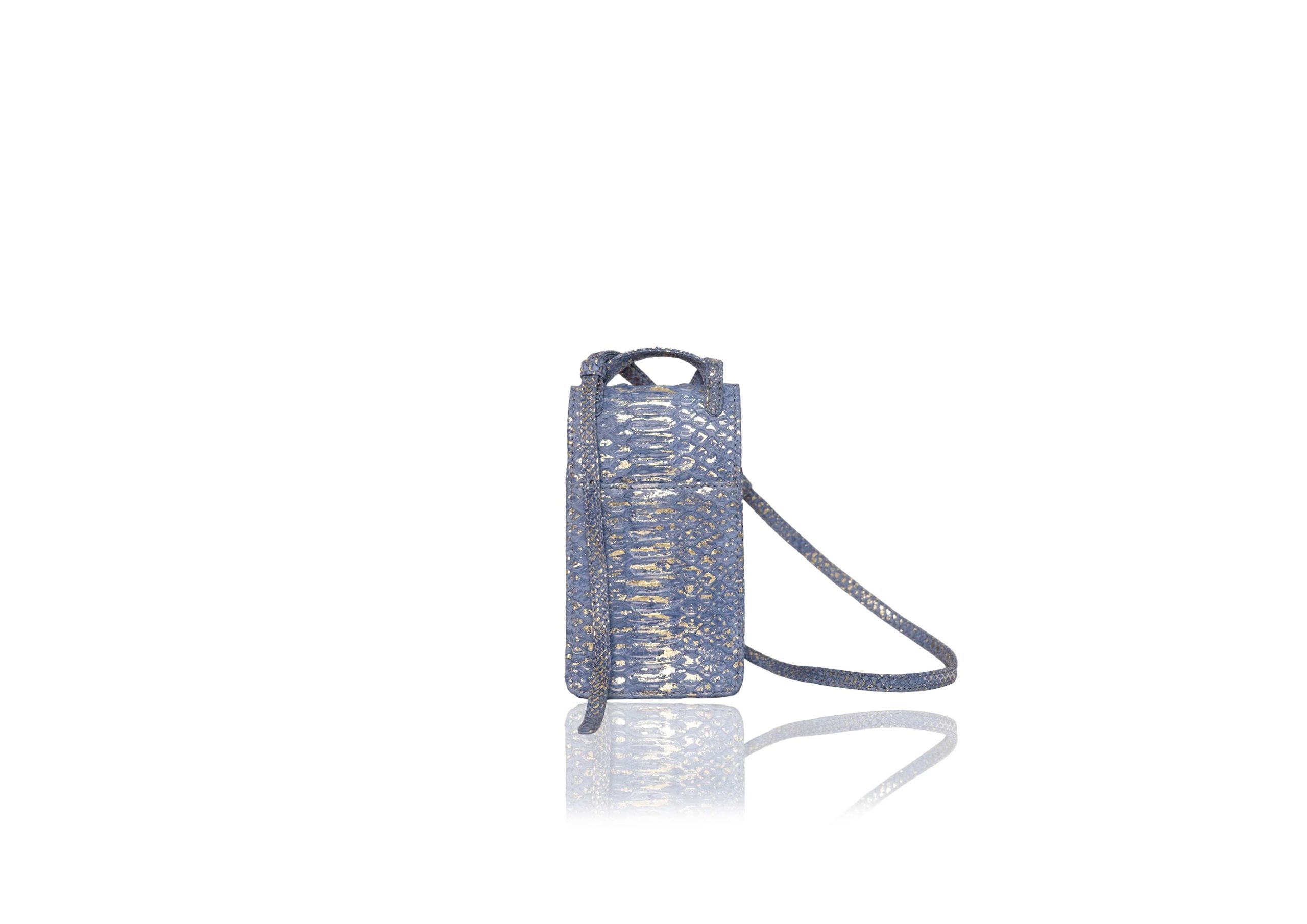 Rubby Phone Bag in Dusty Blue Gold - Image 3