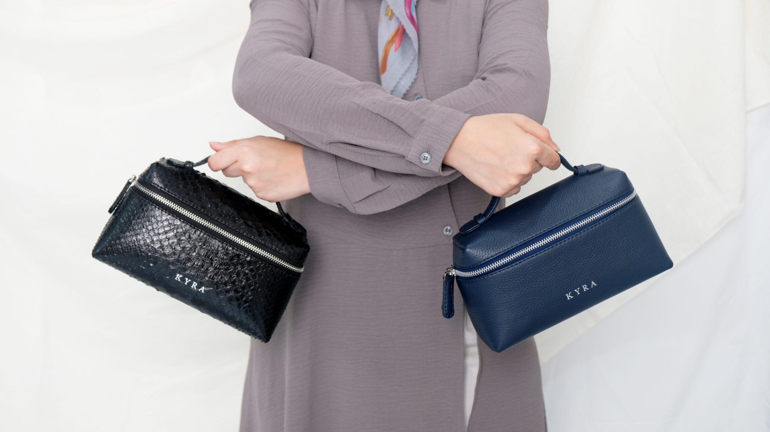 Python Leather Handbag and Calf Leather Handbag