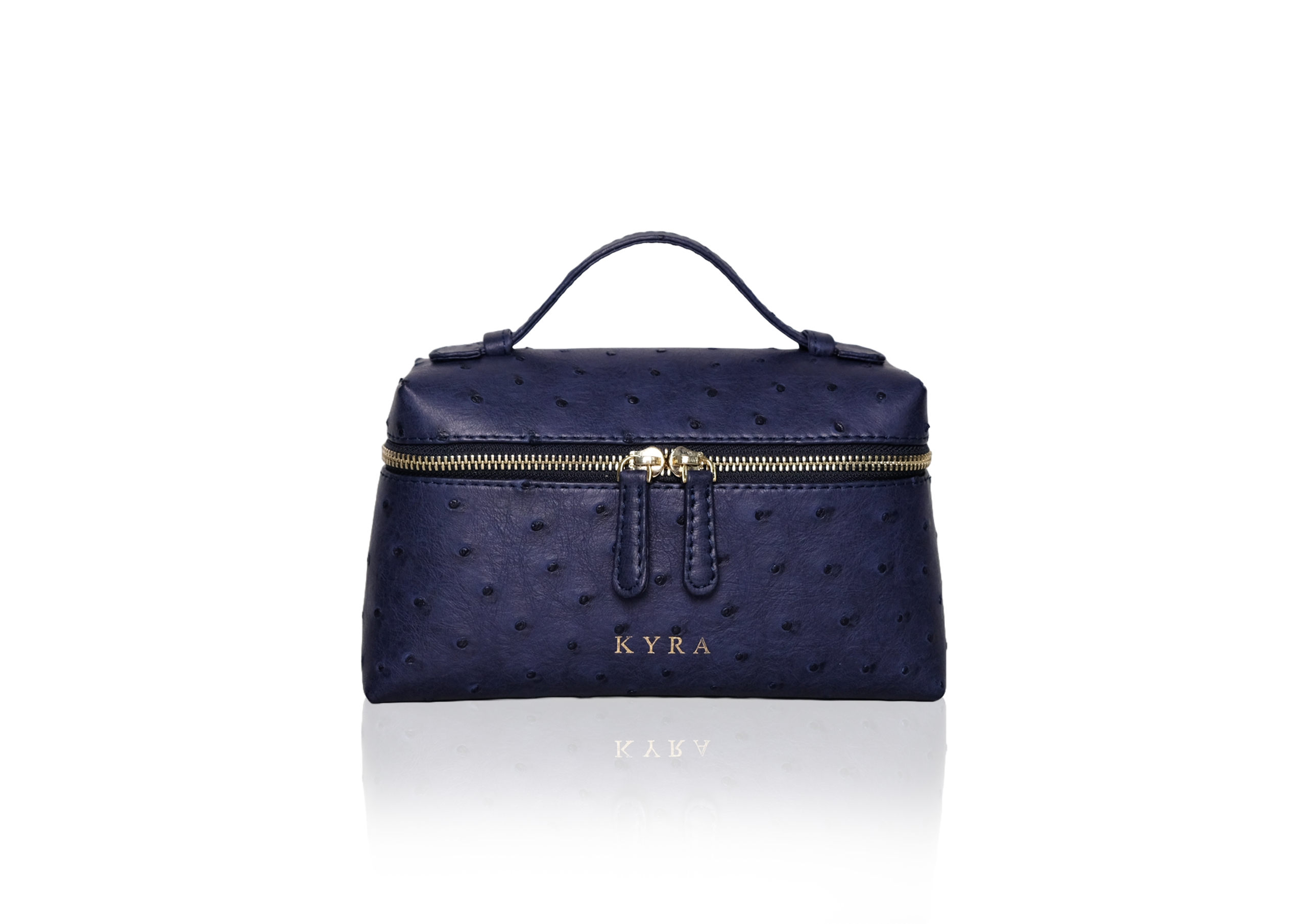 Picco Bag in Ostrich Leather – Navy