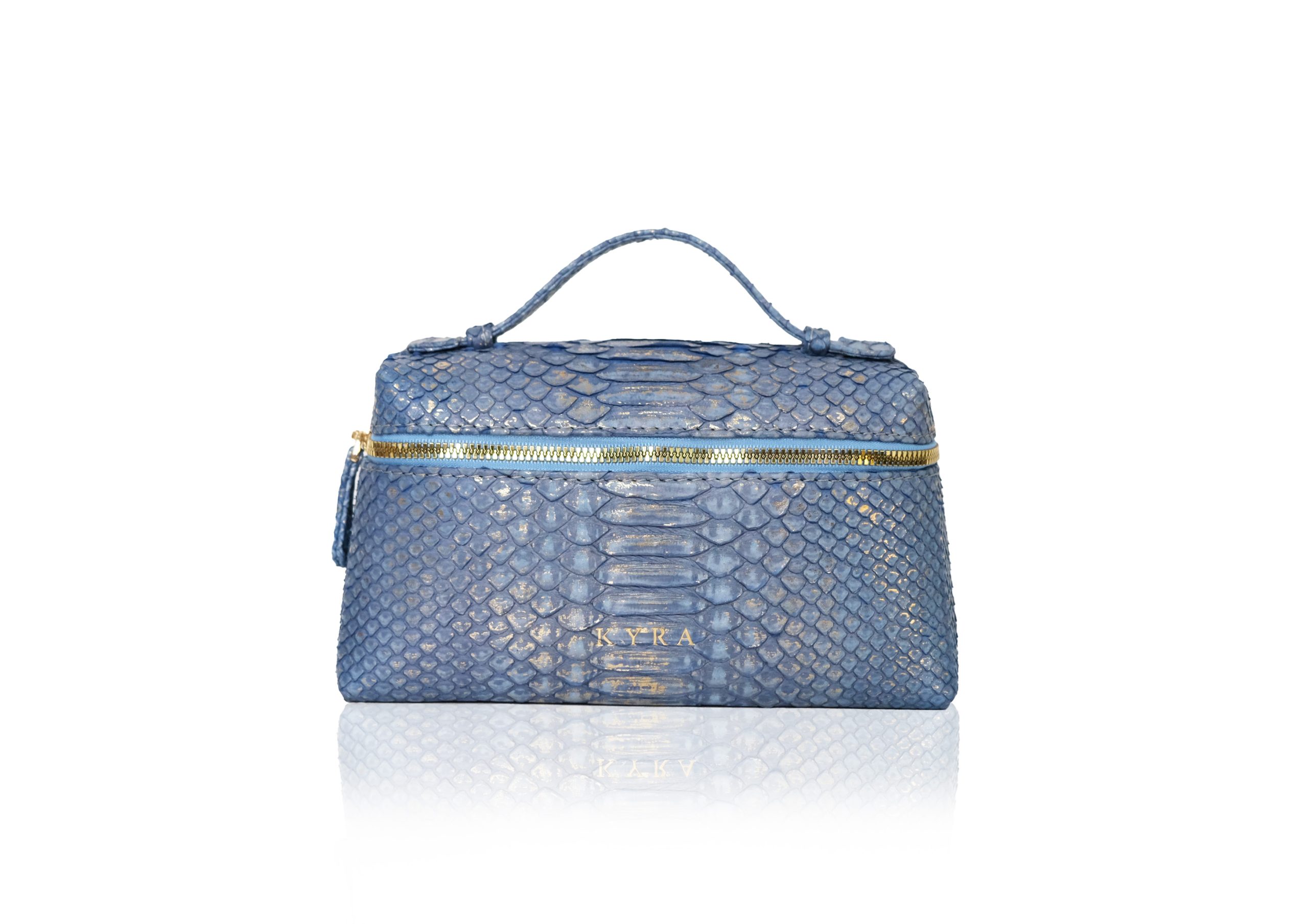 Picco Bag in Precious Leather – Dusty Blue Gold