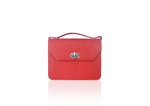 Tas Merah Kulit Ular Asli Handmade