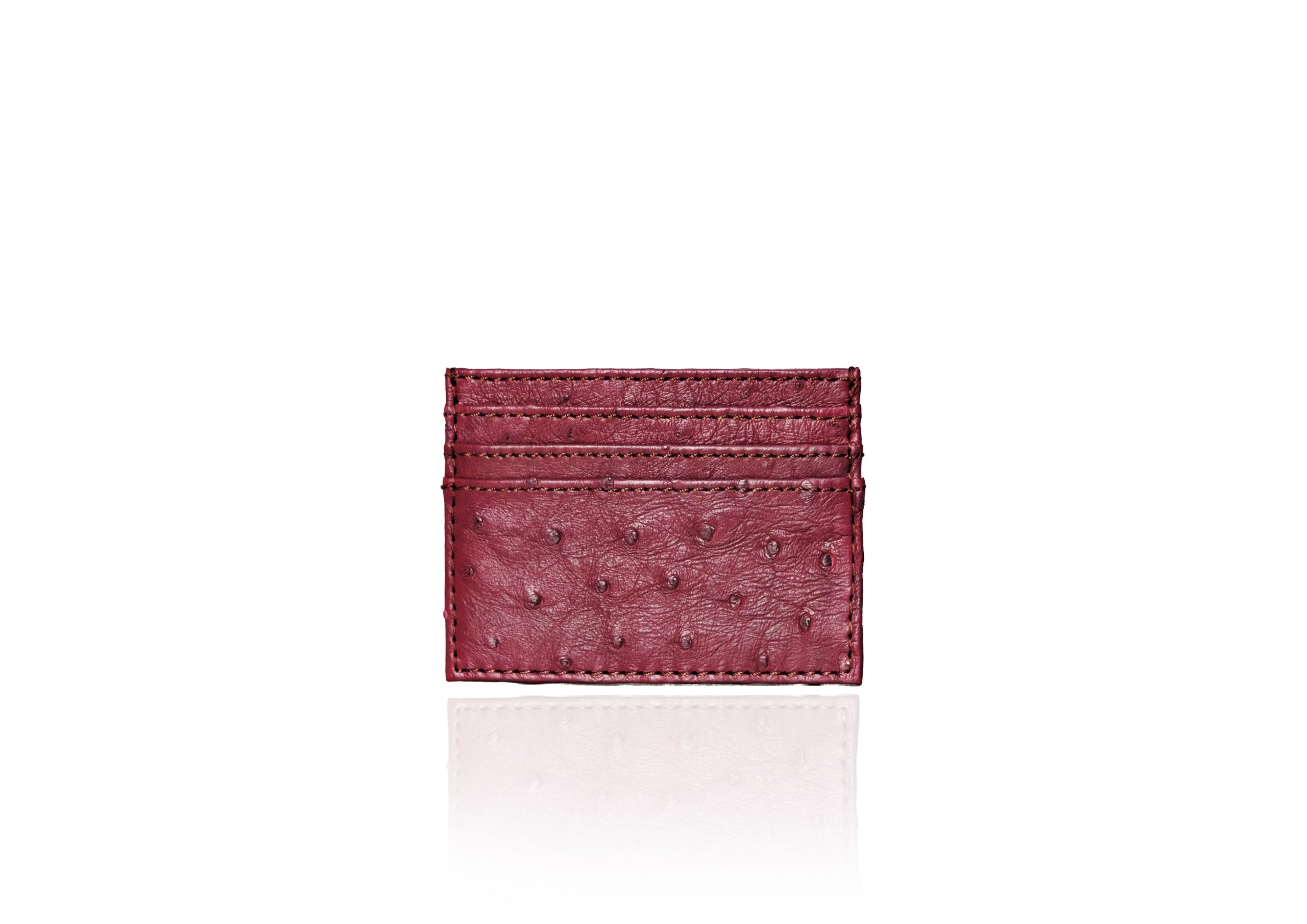 Card Holder Ostrich Burgundy