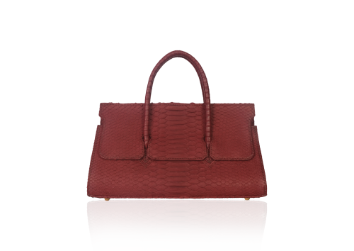 Tas Merah Marun Model Klasik Terbuat dari kulit ular dari local brand Indonesia, KYRA