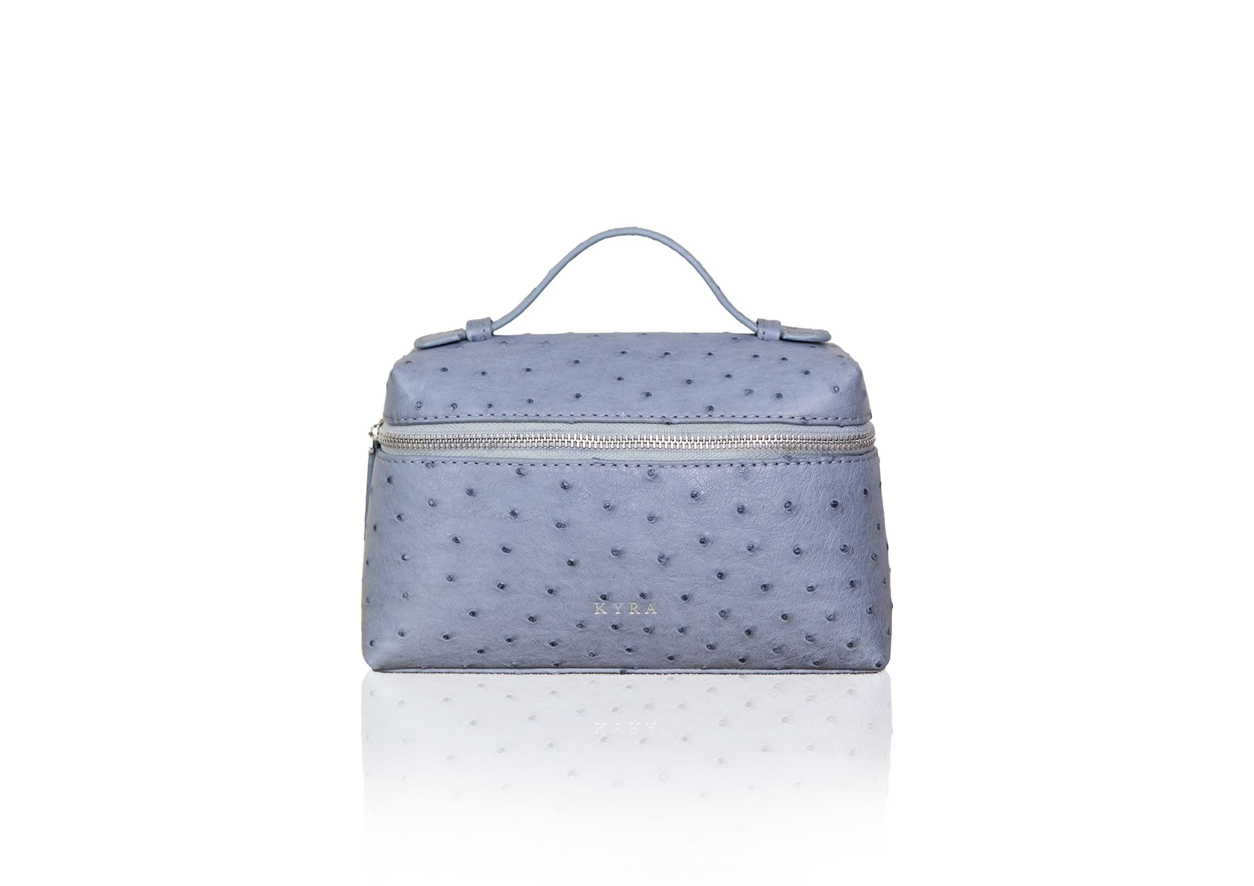 Picco Bag in Ostrich Leather – Light Grey