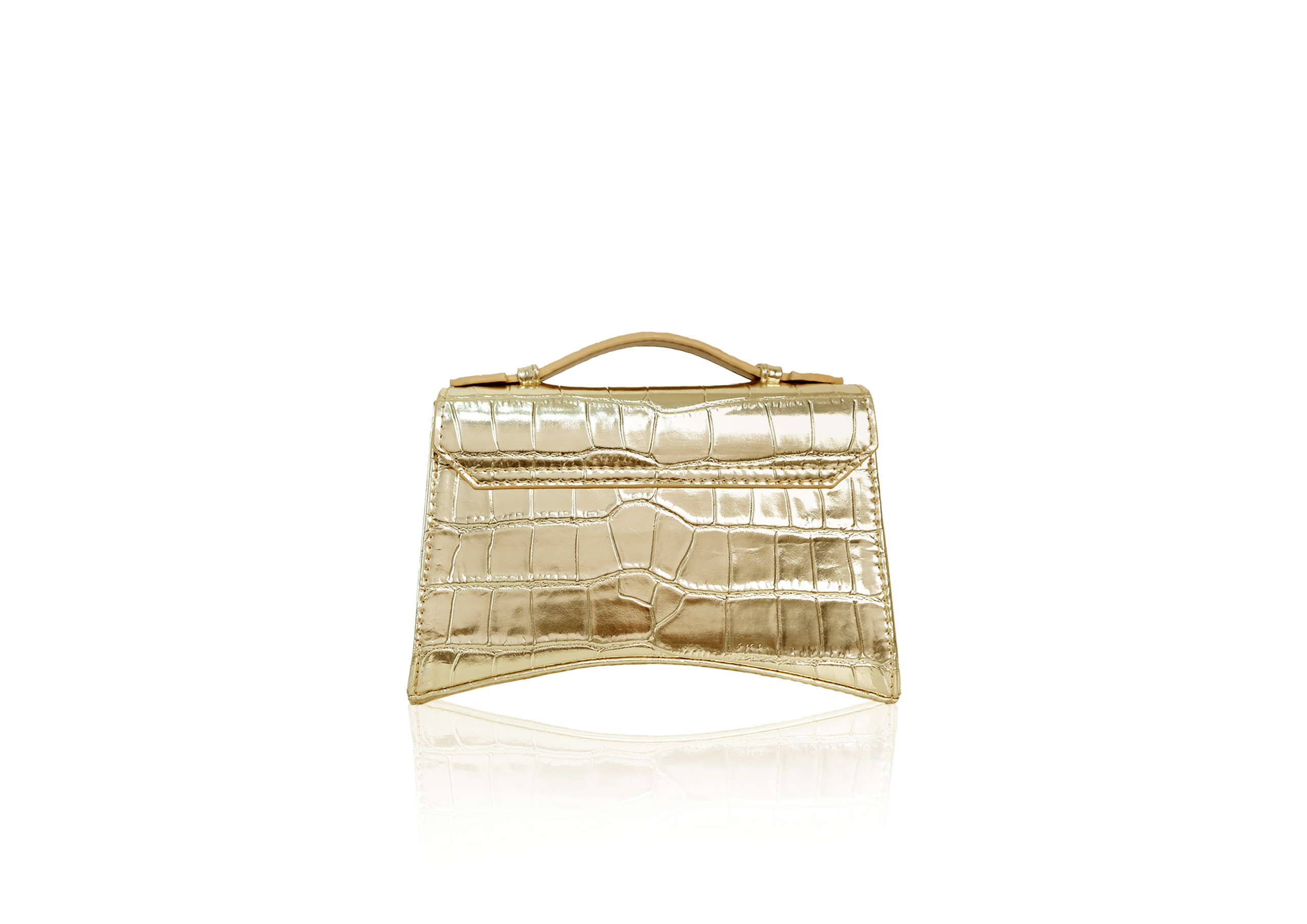 The Bridge Small in Metallic Gold Croc Effect - Image 4
