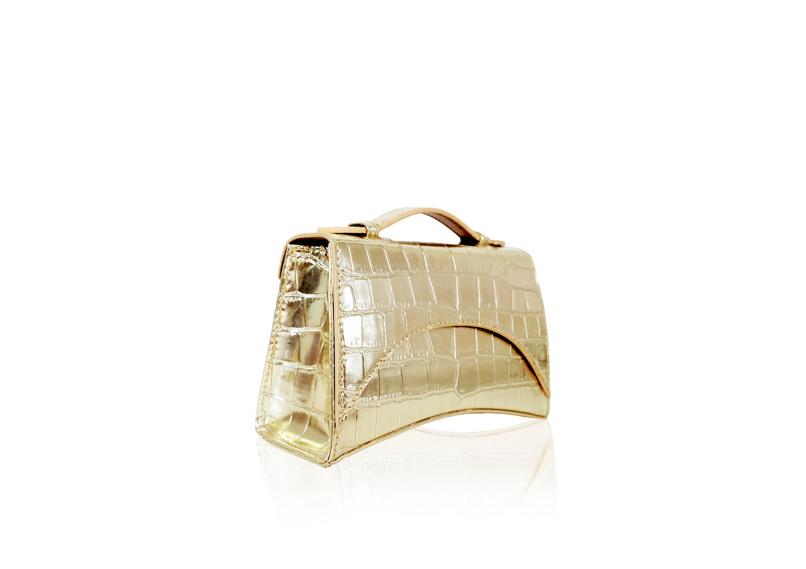 The Bridge Small in Metallic Gold Croc Effect - Image 2