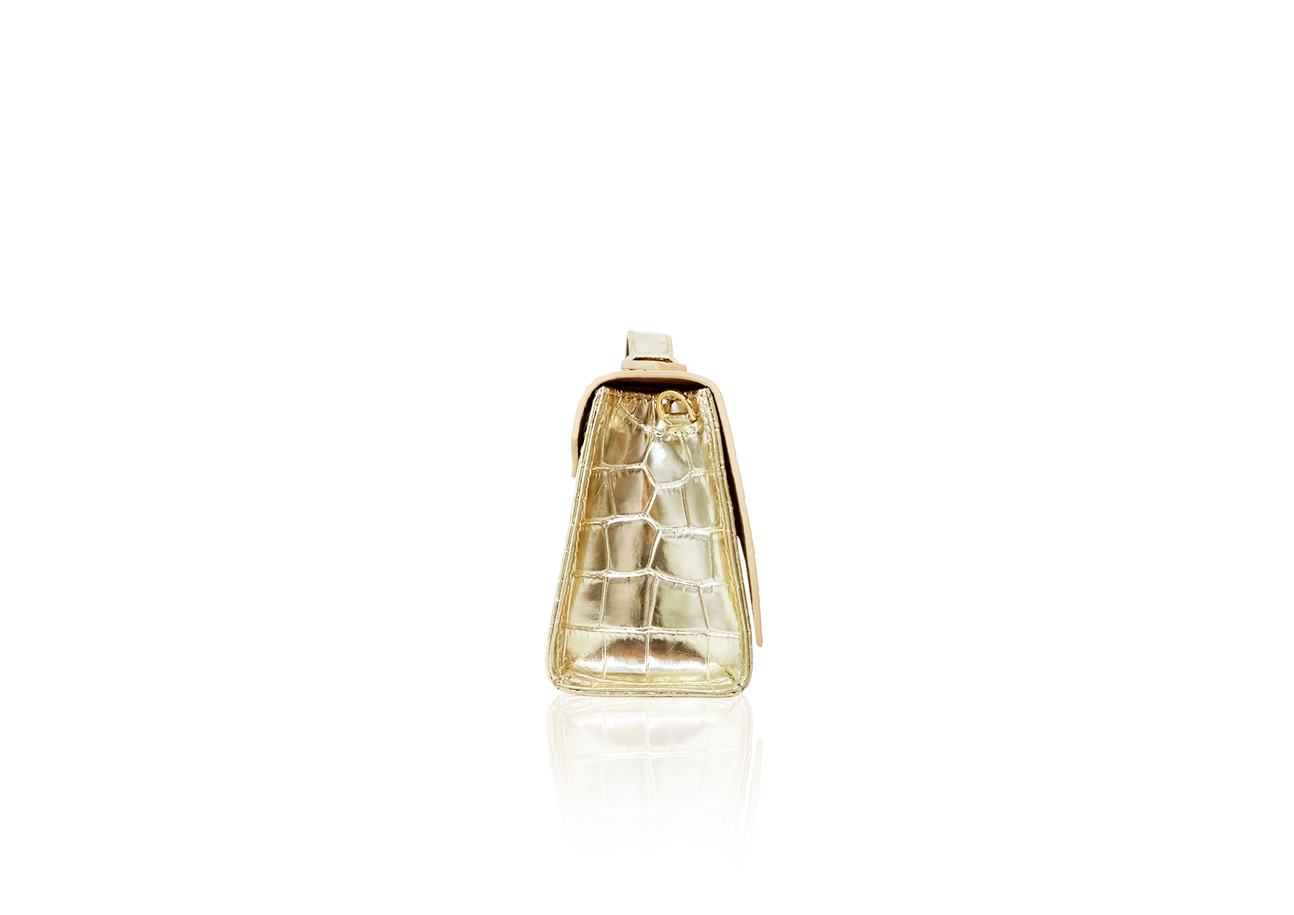 The Bridge Small in Metallic Gold Croc Effect - Image 3