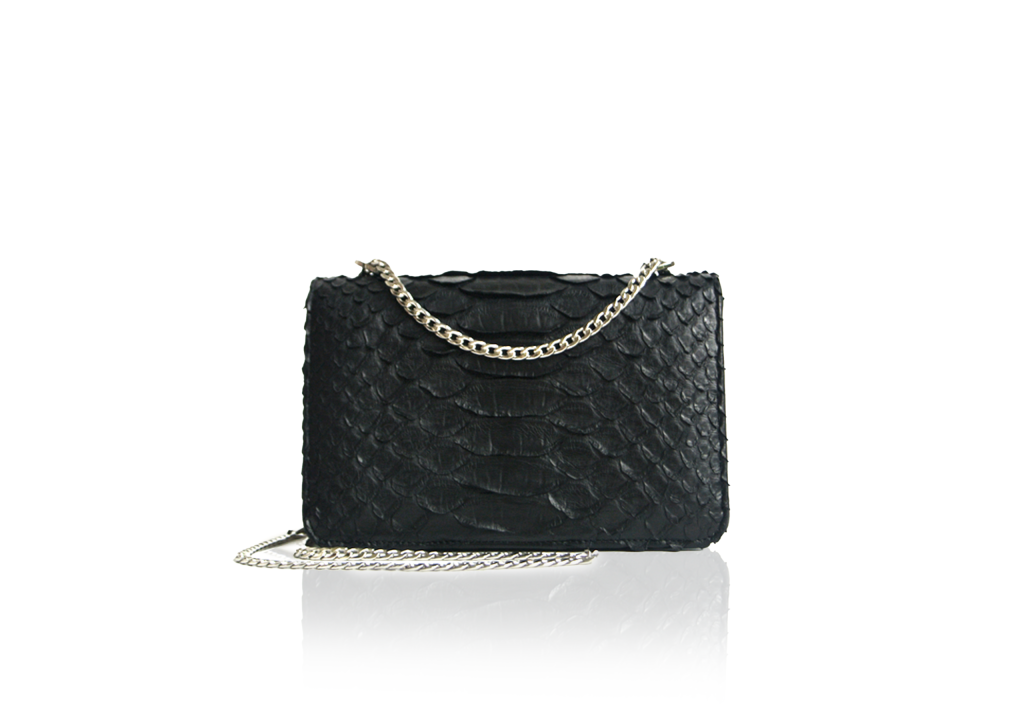 kyra-alana-black-solid-python-shoulder-bag