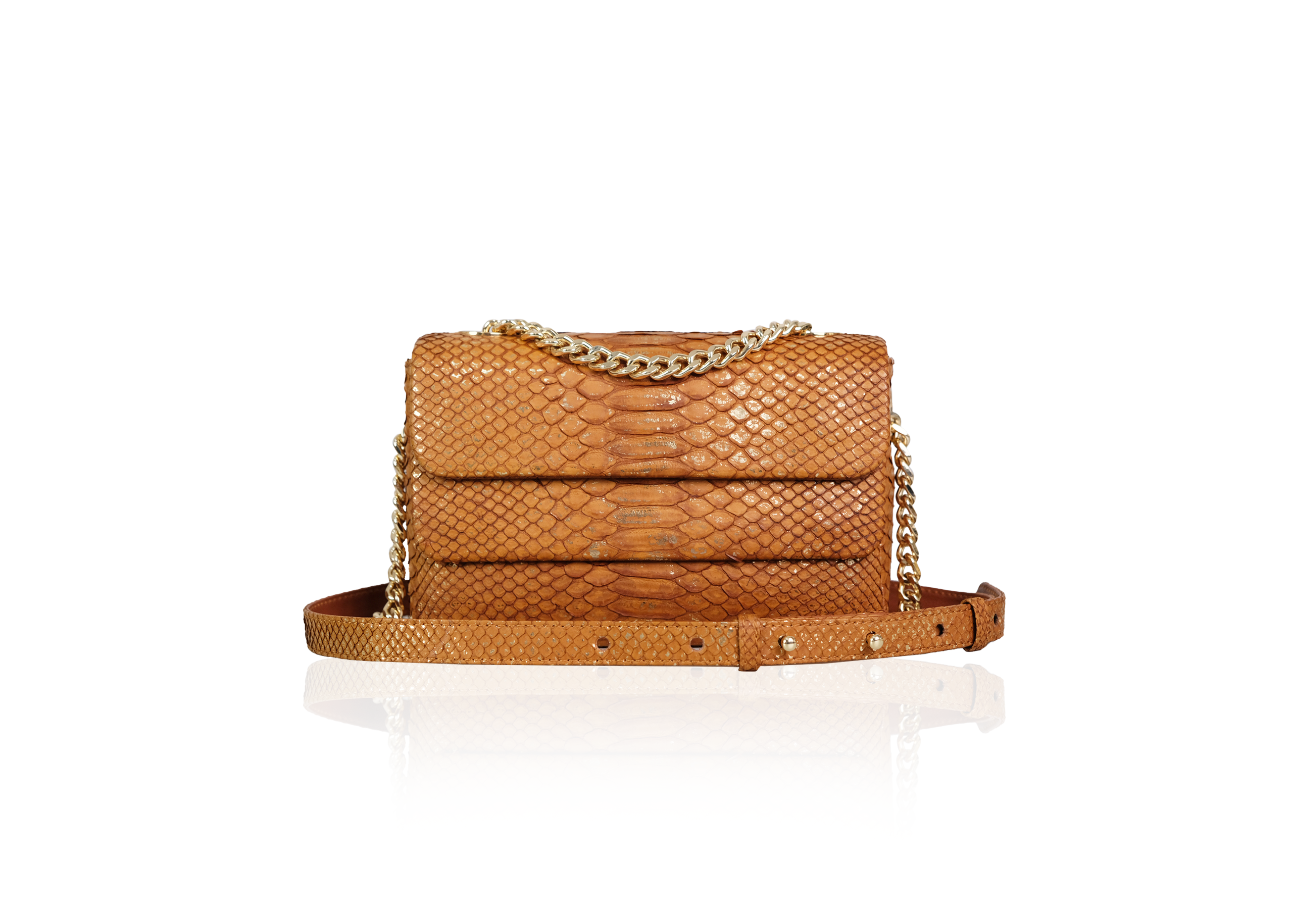 RUBBY CROSS IN CARAMEL GOLD - Image 2
