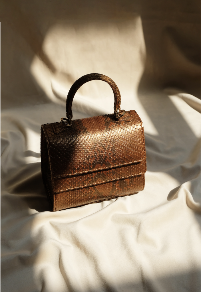 kyra-rubby-small-bronze-python-leather-evening-bag