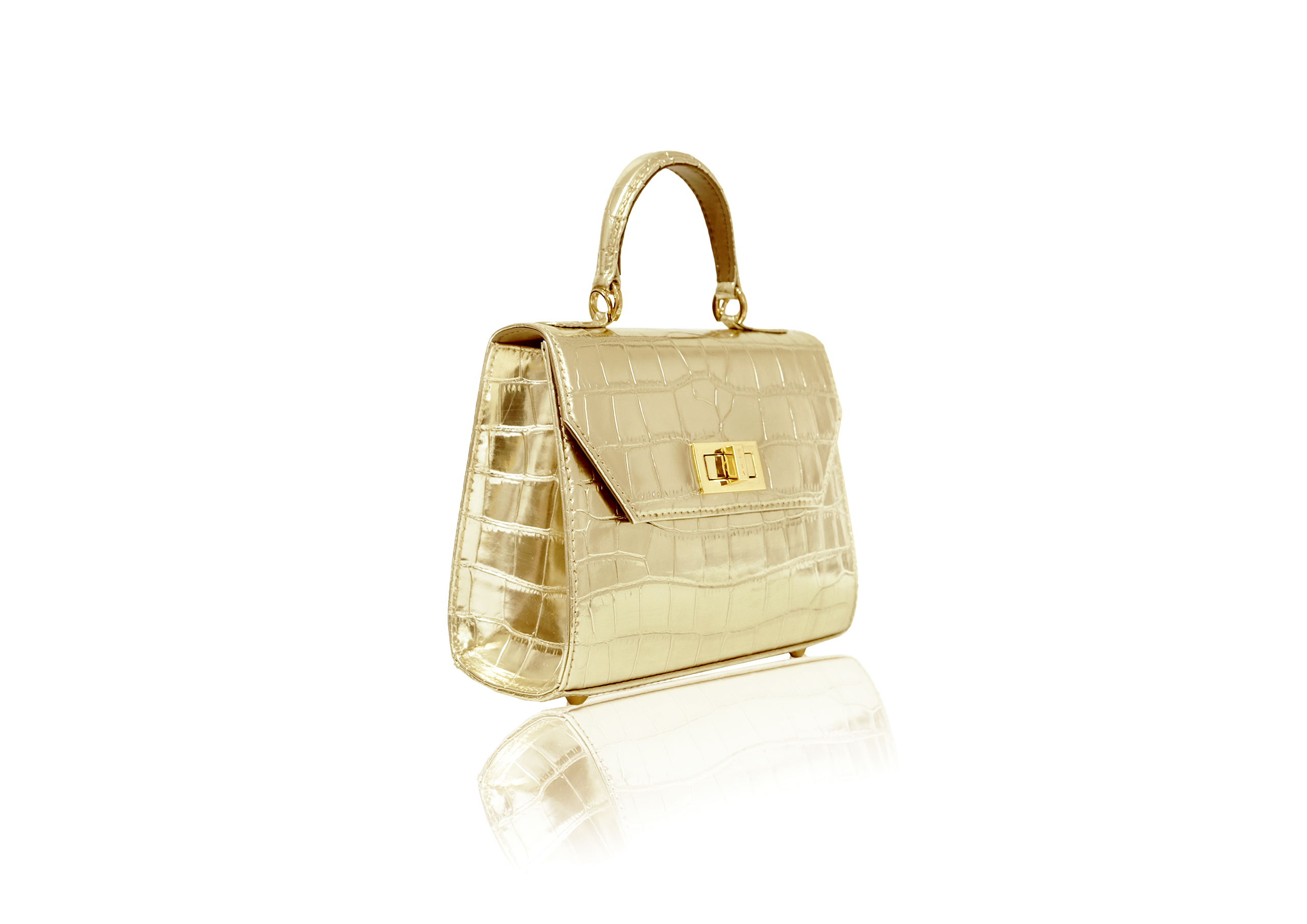 Luna in Metalic Gold Croco Effect - Image 2