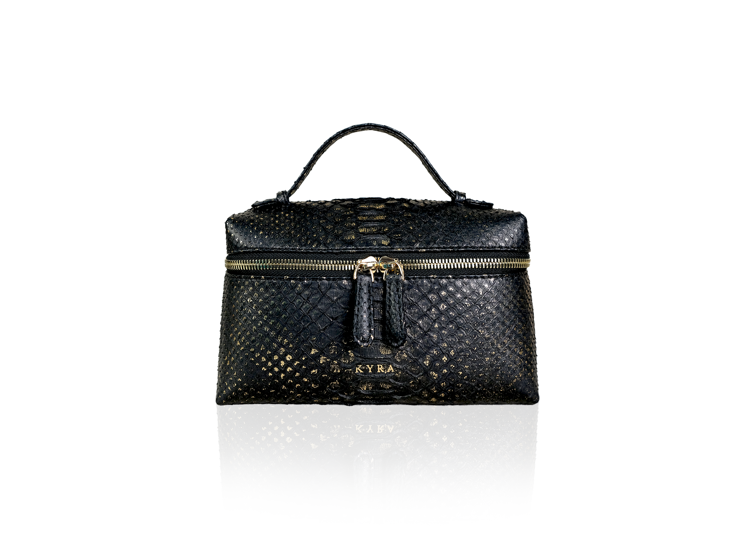 Picco Bag in Precious Leather – Black Rain Gold