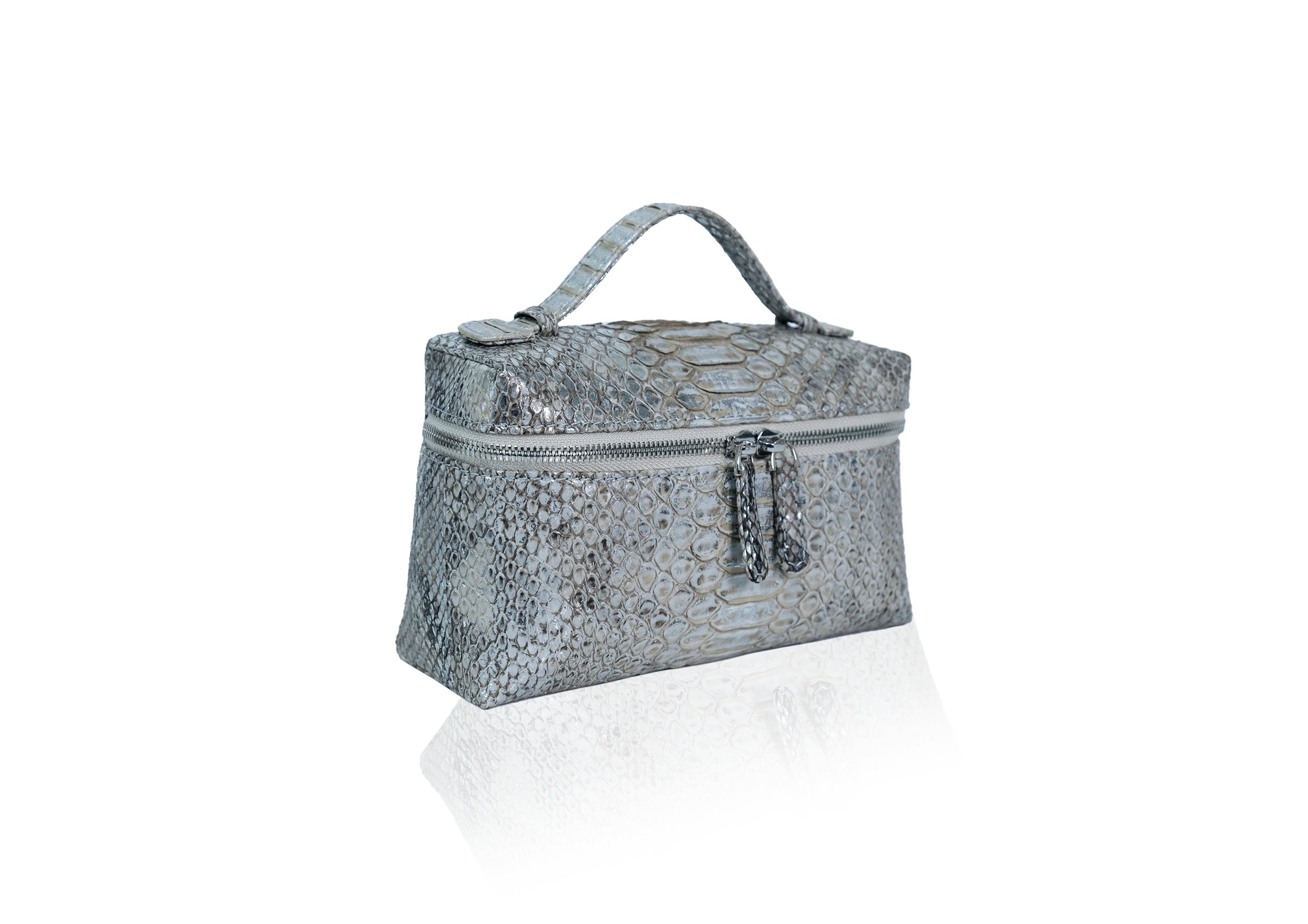 Picco Bag in Precious Leather - Silver Grey - Image 3