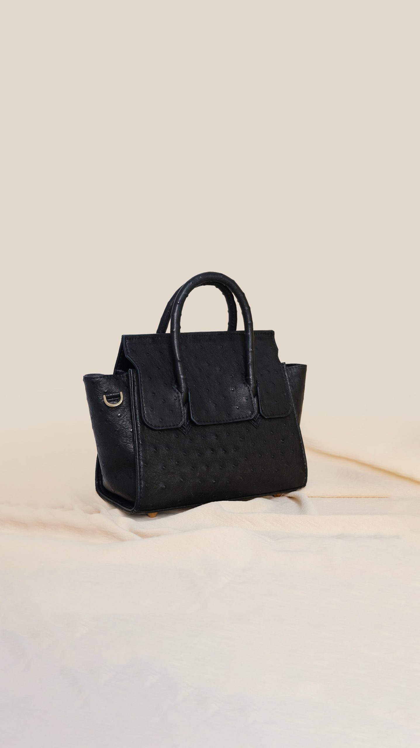 Birkin-style exotic bag in ostrich leather with affordable price