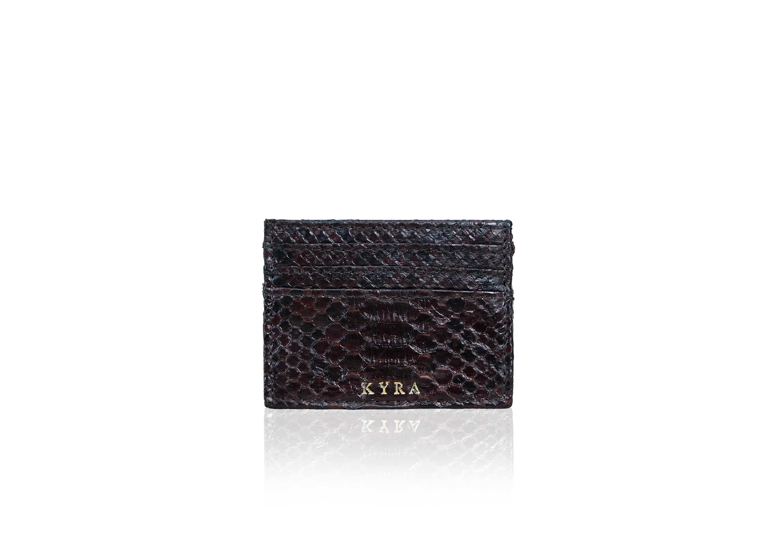 Card Holder Python Dark Brown Glossy