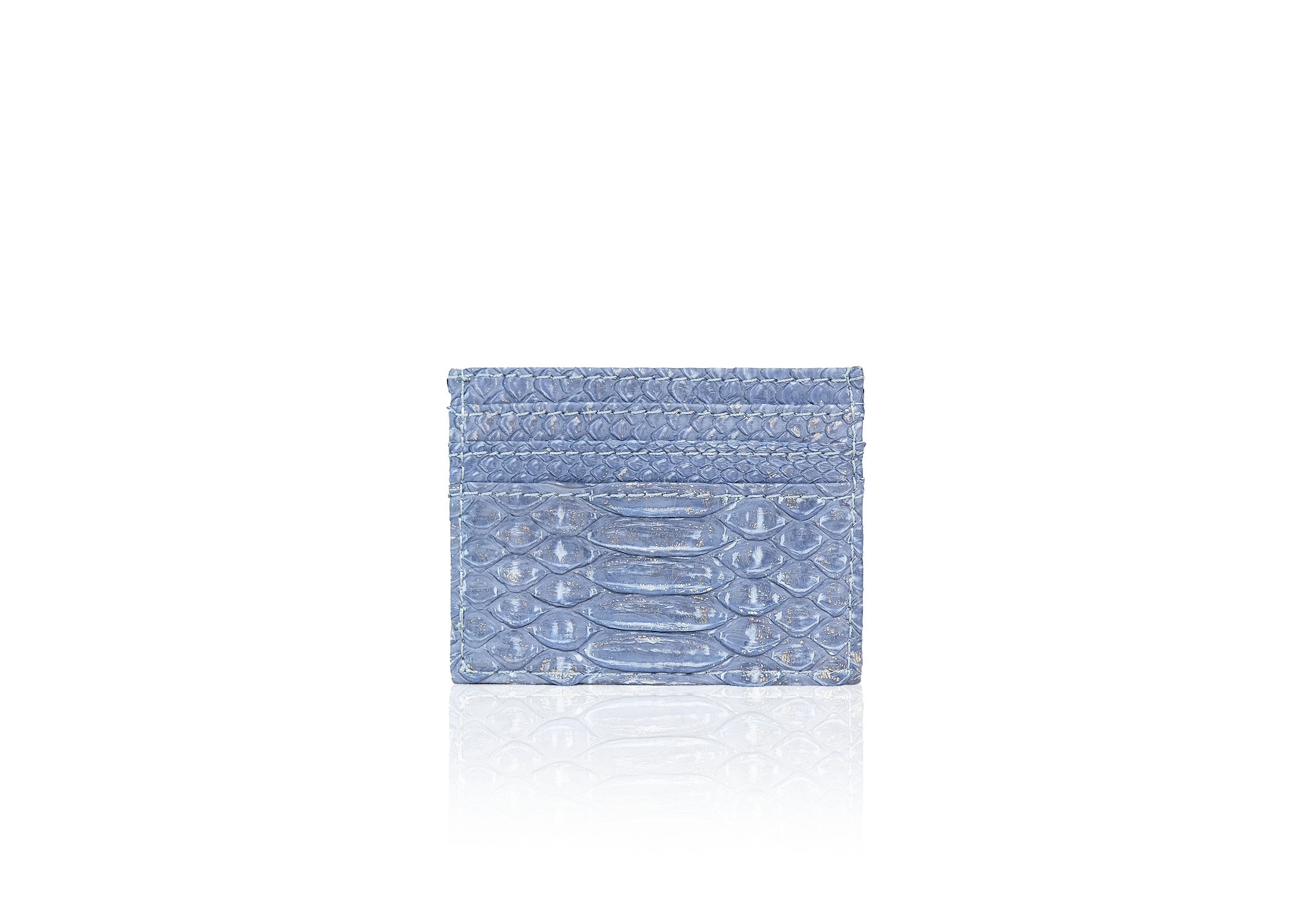 Card Holder Python Dusty Blue Gold - Image 2