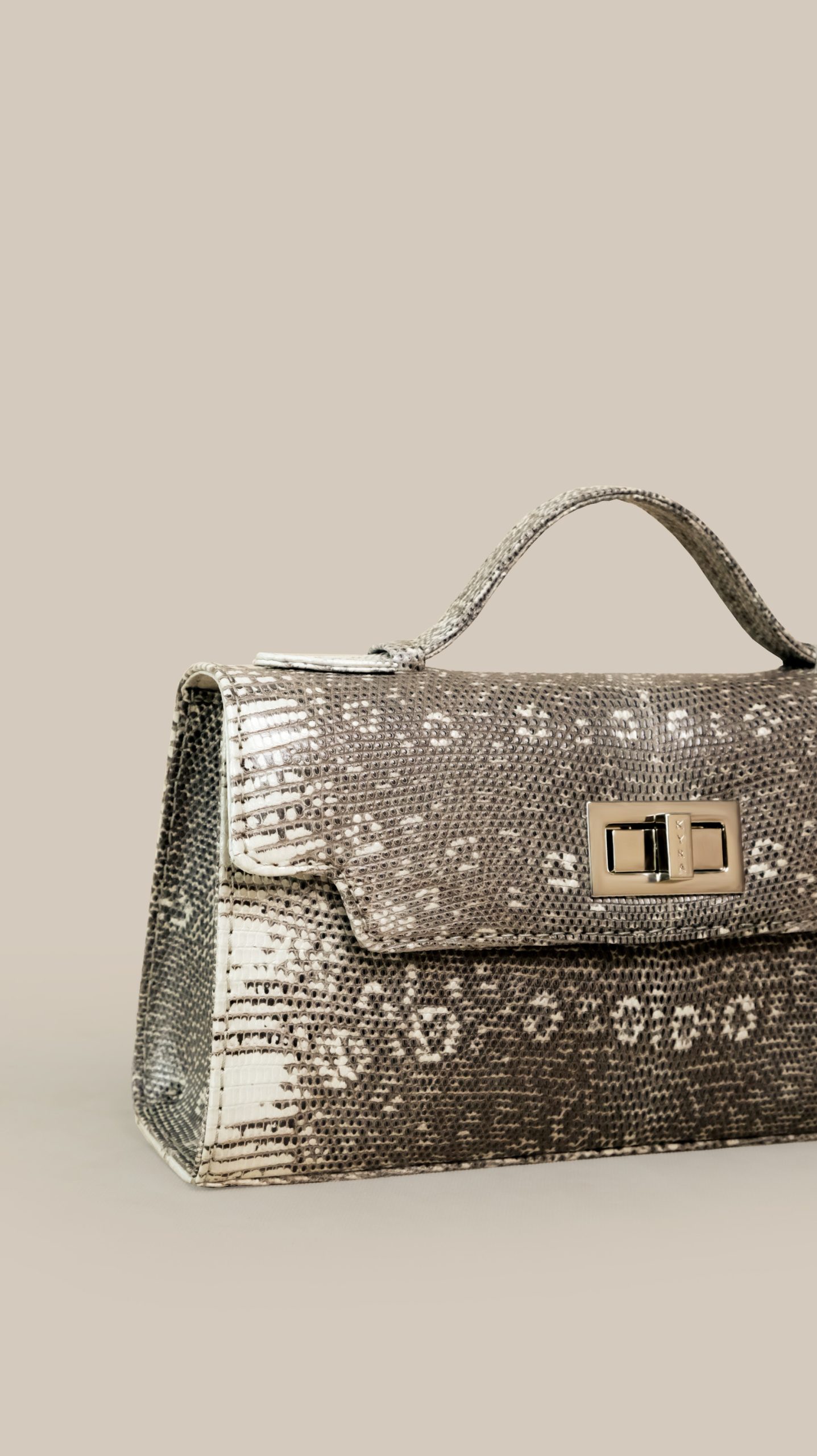 natural lizard leather handbag
