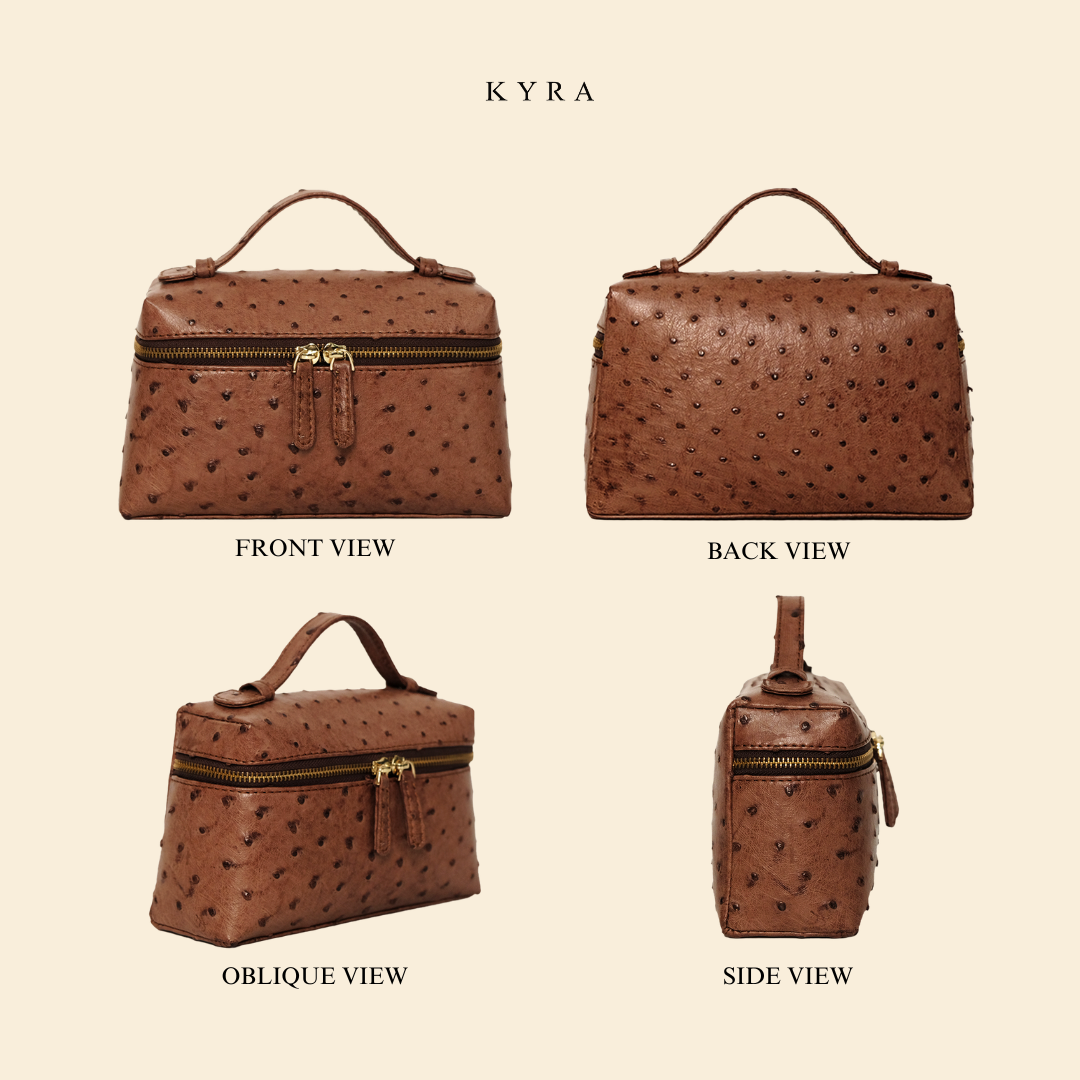 brown ostrich leather